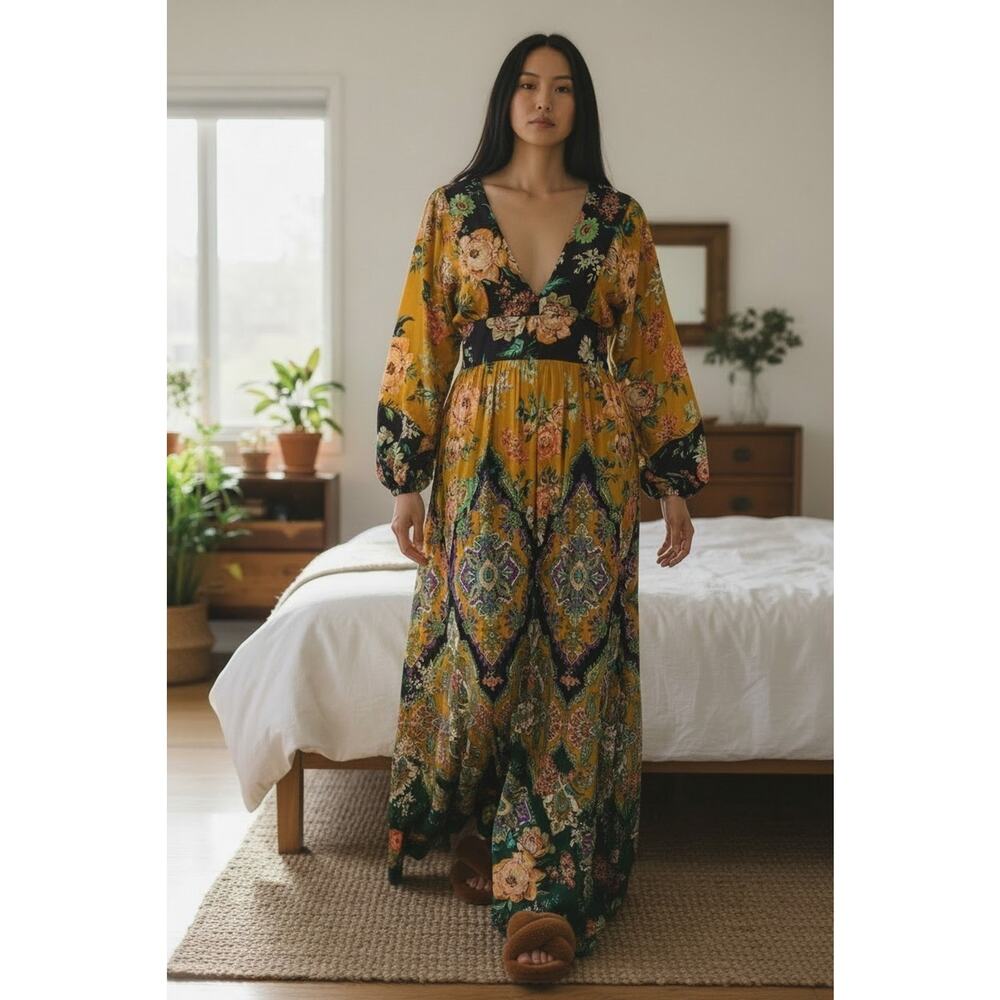 Anthropologie Lounge Maxi Size 4P Side Pockets Multicolor - Picture 2 of 10